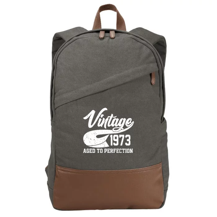 Vintage 1973 Aged To Perfection 50th Birthday Cotton Canvas Backpack