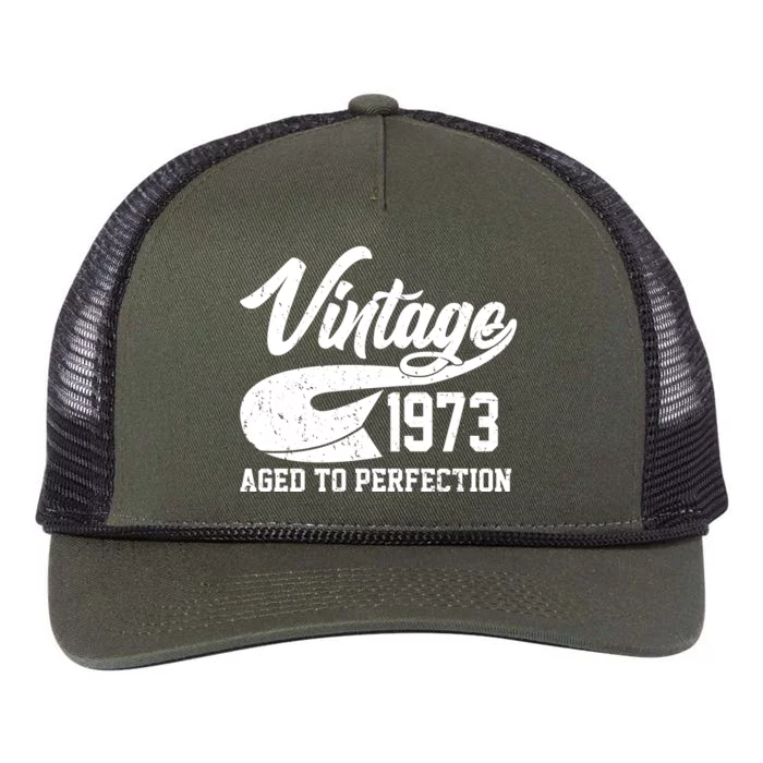 Vintage 1973 Aged To Perfection 50th Birthday Retro Rope Trucker Hat Cap