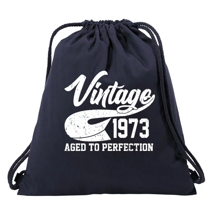 Vintage 1973 Aged To Perfection 50th Birthday Drawstring Bag