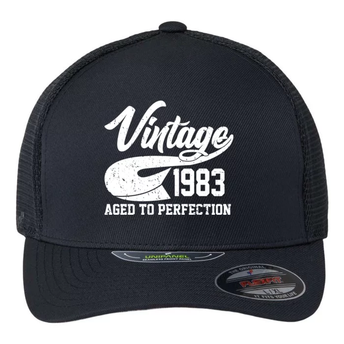 Vintage 1983 Aged To Perfection 40th Birthday Flexfit Unipanel Trucker Cap