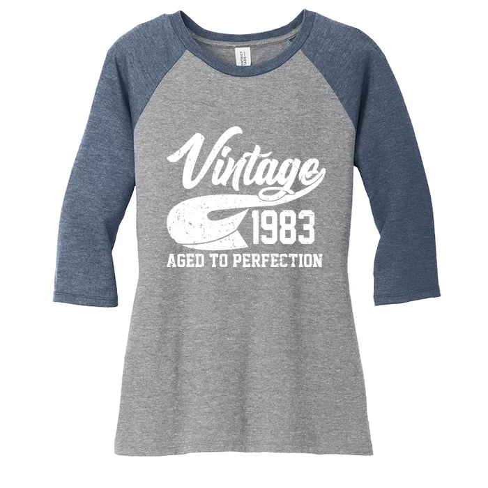 Vintage 1983 Aged To Perfection 40th Birthday Women's Tri-Blend 3/4-Sleeve Raglan Shirt