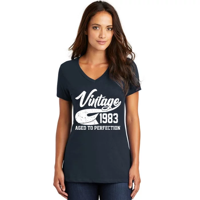 Vintage 1983 Aged To Perfection 40th Birthday Women's V-Neck T-Shirt