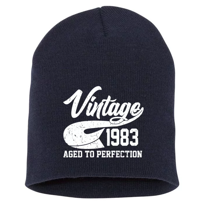 Vintage 1983 Aged To Perfection 40th Birthday Short Acrylic Beanie