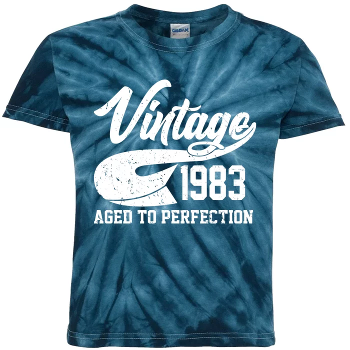 Vintage 1983 Aged To Perfection 40th Birthday Kids Tie-Dye T-Shirt