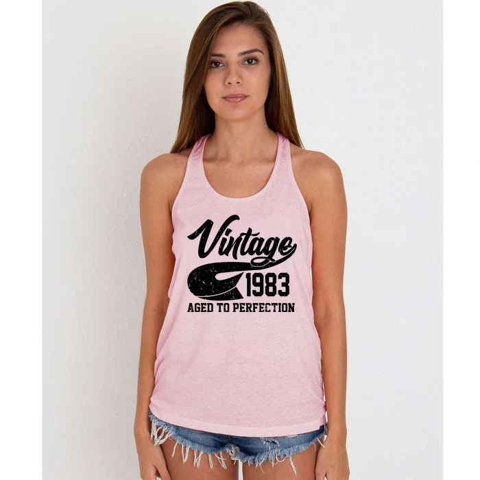 Vintage 1983 Aged To Perfection 40th Birthday Women's Knotted Racerback Tank