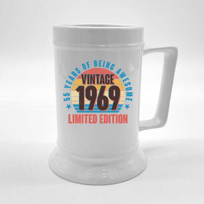 Vintage 1969 Birthday 55 Years Of Being Awesome Limited Edition Front & Back Beer Stein