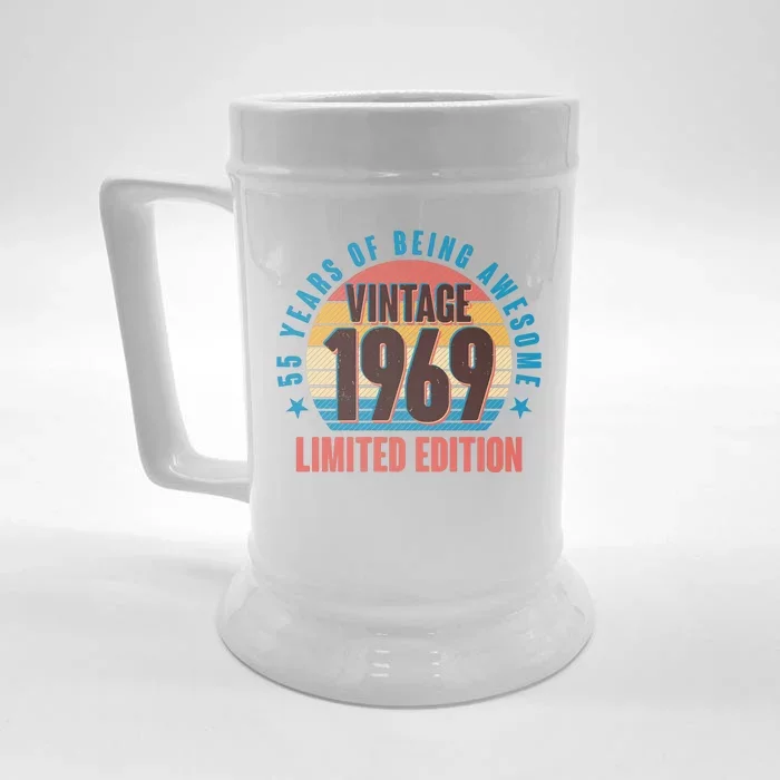 Vintage 1969 Birthday 55 Years Of Being Awesome Limited Edition Front & Back Beer Stein