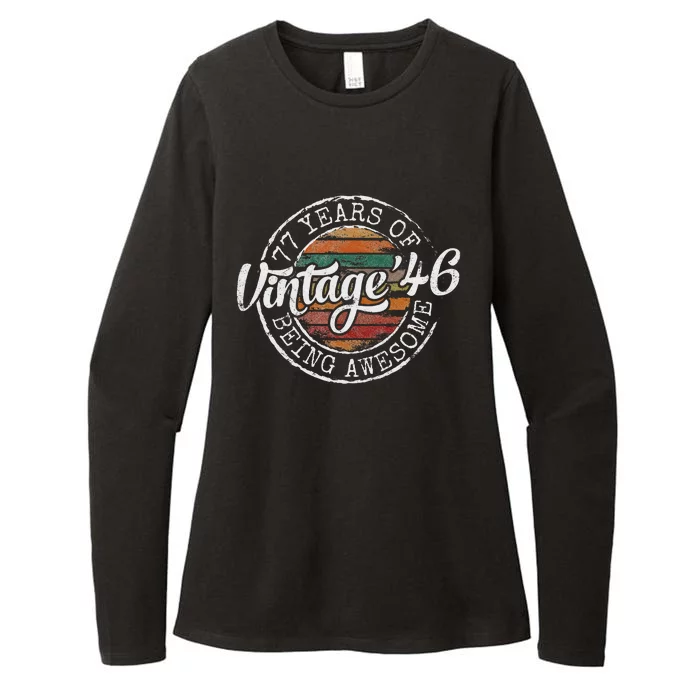 Vintage 1946 Bday Stamp 77th Birthday Gifts 77 Year Old Womens CVC Long Sleeve Shirt