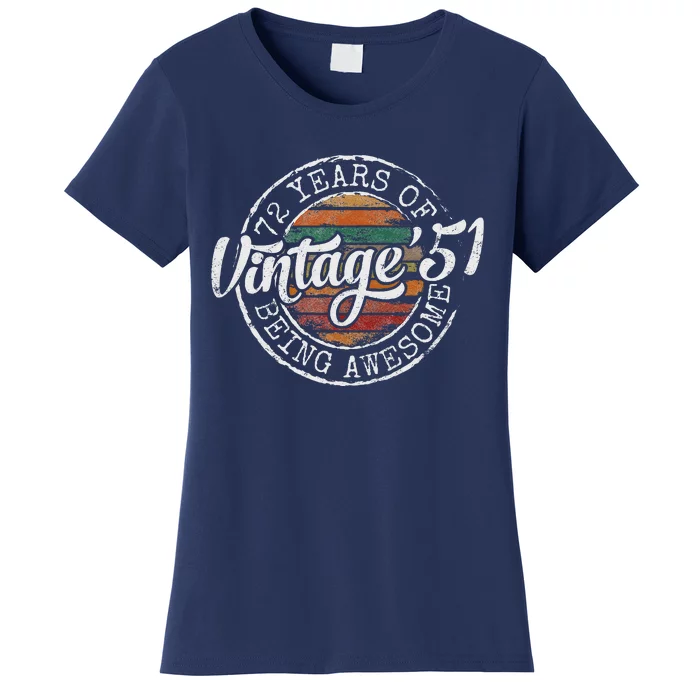 Vintage 1951 Bday Stamp 72nd Birthday Gifts 72 Year Old Women's T-Shirt