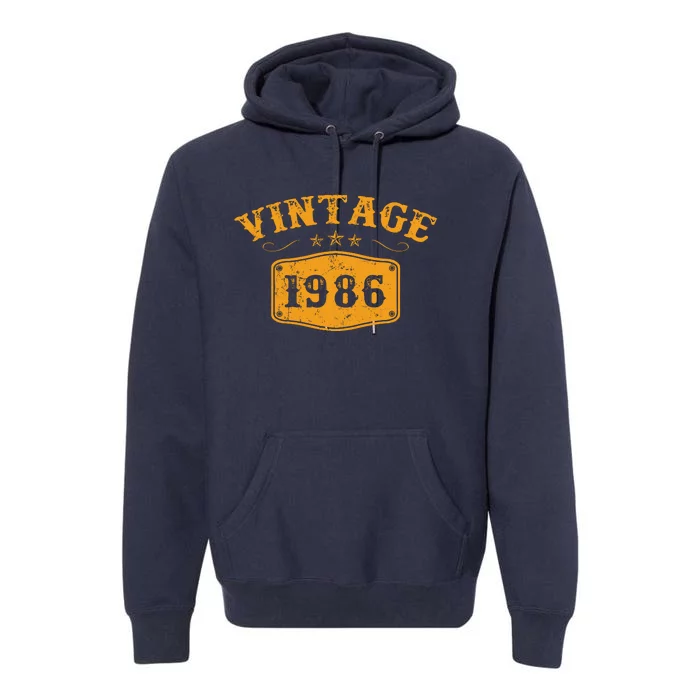 Vintage 1986 Birthday Gifts Premium Hoodie