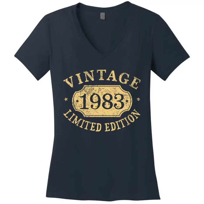 Vintage 1983 Birthday 39th Limited Edition Women's V-Neck T-Shirt