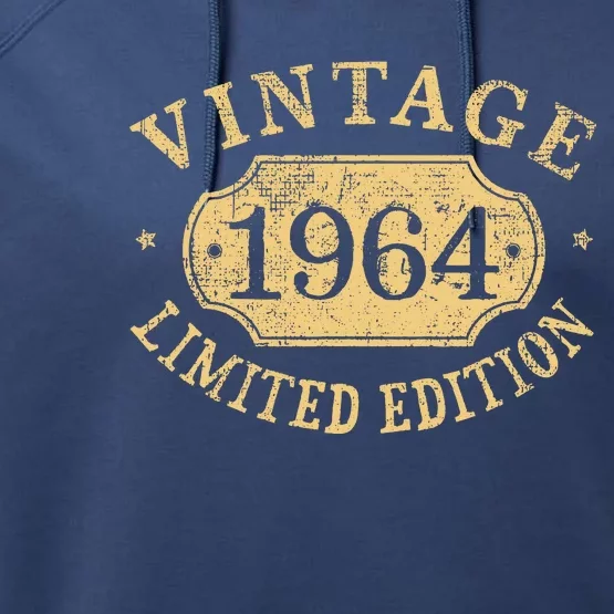 Vintage 1964 Birthday 58th Limited Edition Performance Fleece Hoodie