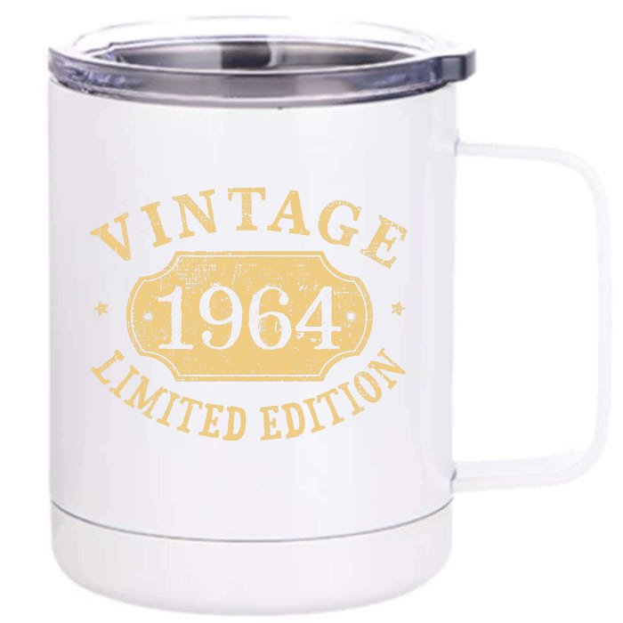 Vintage 1964 Birthday 58th Limited Edition Front & Back 12oz Stainless Steel Tumbler Cup