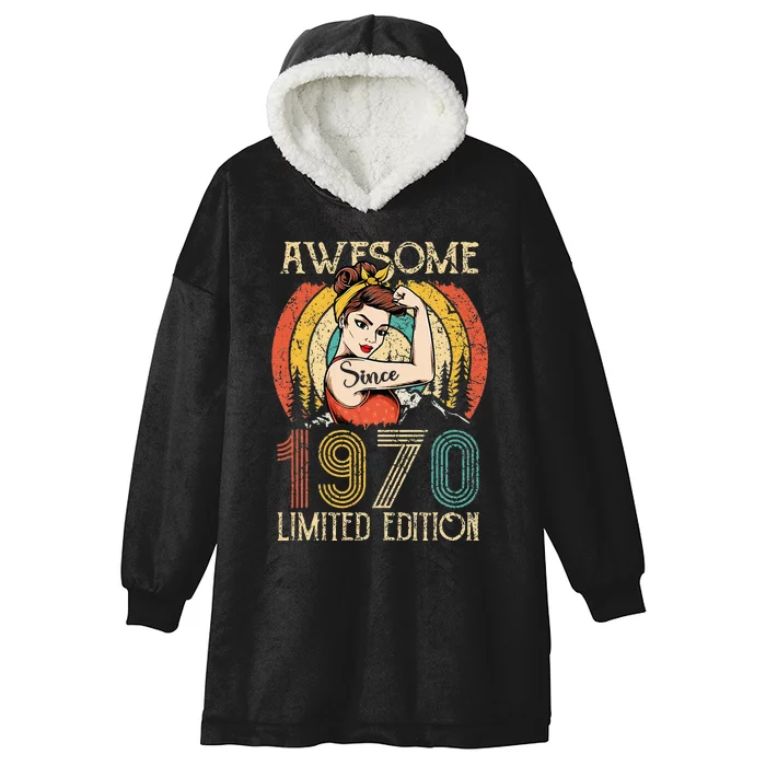 Vintage 1970 birthday ideas for  53 Years Old Birthday Hooded Wearable Blanket