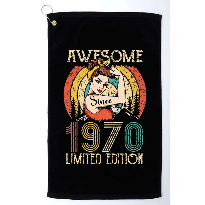 Vintage 1970 birthday ideas for  53 Years Old Birthday Platinum Collection Golf Towel