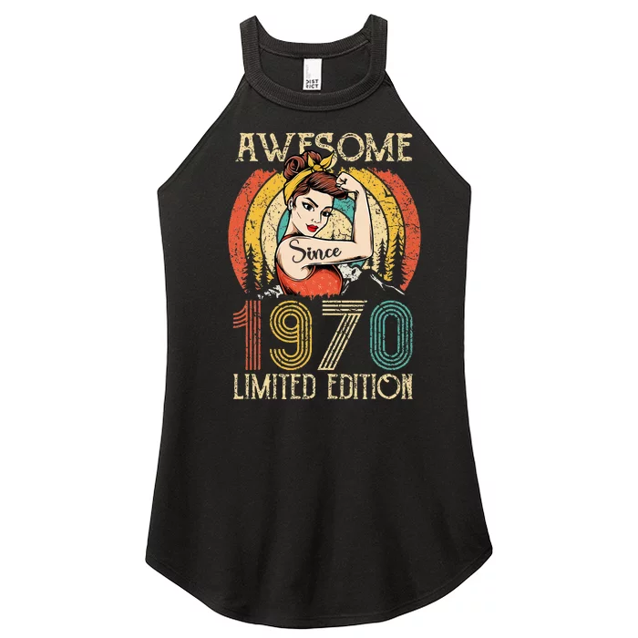 Vintage 1970 birthday ideas for  53 Years Old Birthday Women’s Perfect Tri Rocker Tank