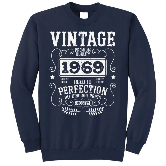 VINTAGE 1969 Birth Year Birthday Funny Quotes Retro Graphic Tall Sweatshirt