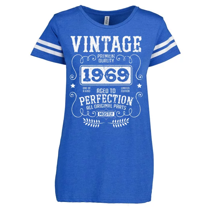 VINTAGE 1969 Birth Year Birthday Funny Quotes Retro Graphic Enza Ladies Jersey Football T-Shirt