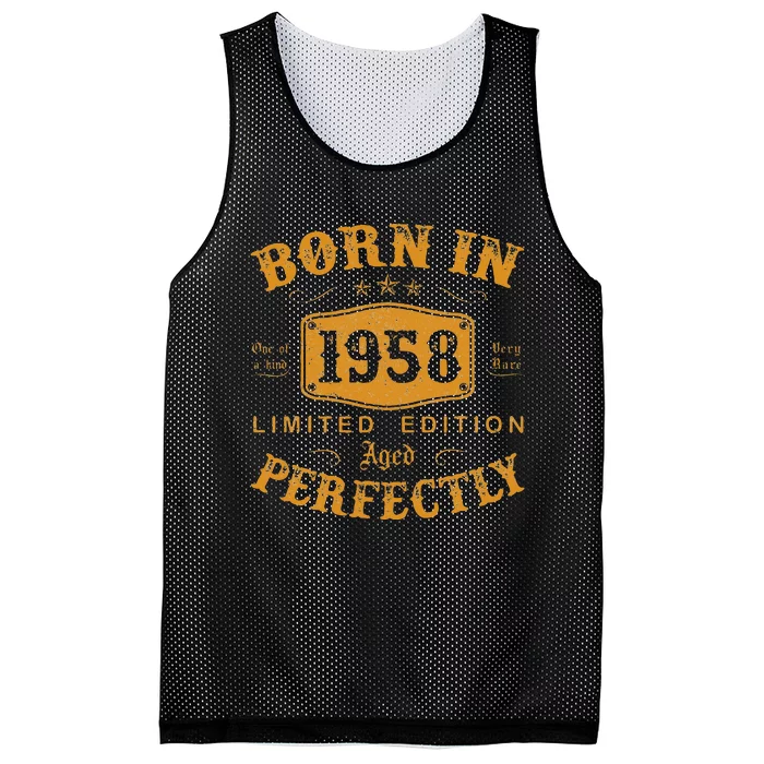 Vintage 1958 Birthday Celebration 65th Year Gift Mesh Reversible Basketball Jersey Tank