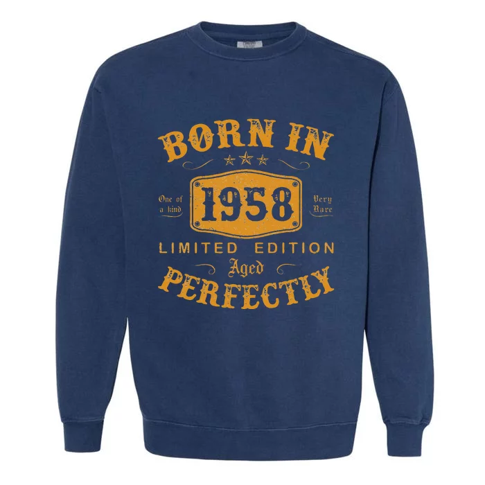 Vintage 1958 Birthday Celebration 65th Year Gift Garment-Dyed Sweatshirt