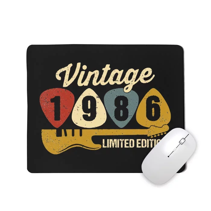 Vintage 1986 Birthday Retro Guitar 36th Birthday Party Mousepad