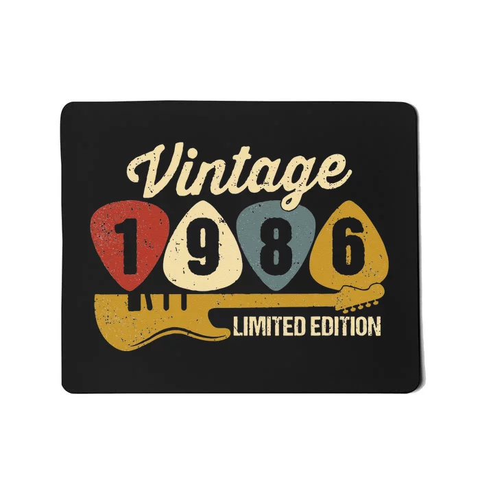 Vintage 1986 Birthday Retro Guitar 36th Birthday Party Mousepad