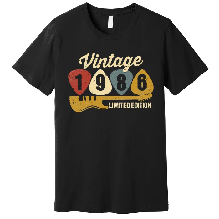 Vintage 1986 Birthday Retro Guitar 36th Birthday Party Premium T-Shirt