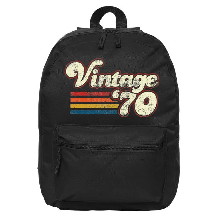 Vintage 1970 Birthday 16 in Basic Backpack