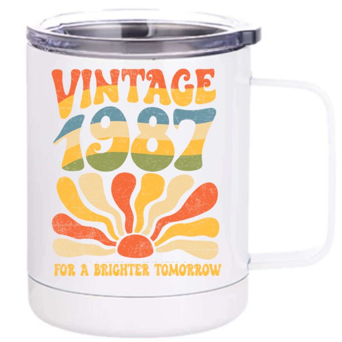 Vintage 1987 Birthday Brighter Tomorrow Harris Walz Cute Gift Front & Back 12oz Stainless Steel Tumbler Cup