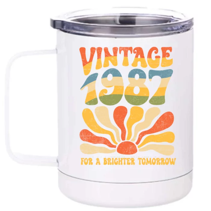 Vintage 1987 Birthday Brighter Tomorrow Harris Walz Cute Gift Front & Back 12oz Stainless Steel Tumbler Cup