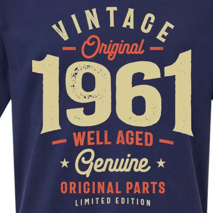 Vintage 1961 Born In 1961 Retro Birthday Sueded Cloud Jersey T-Shirt