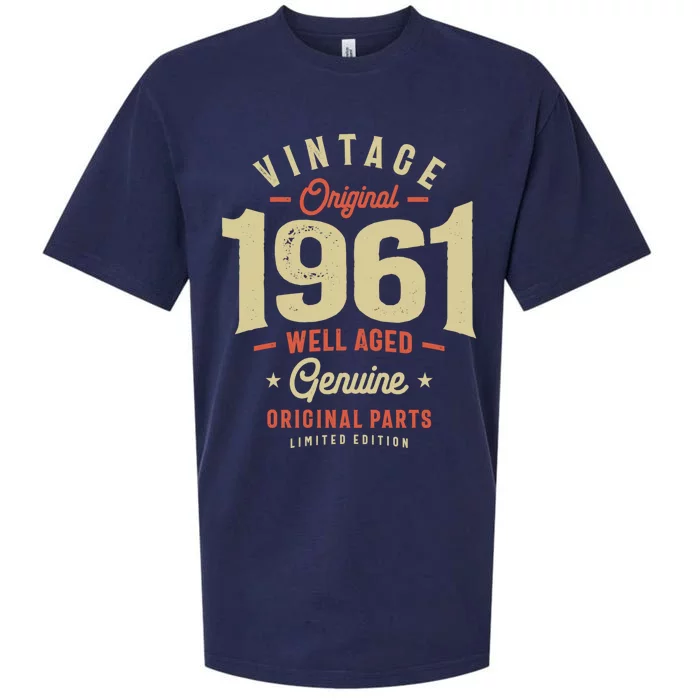 Vintage 1961 Born In 1961 Retro Birthday Sueded Cloud Jersey T-Shirt