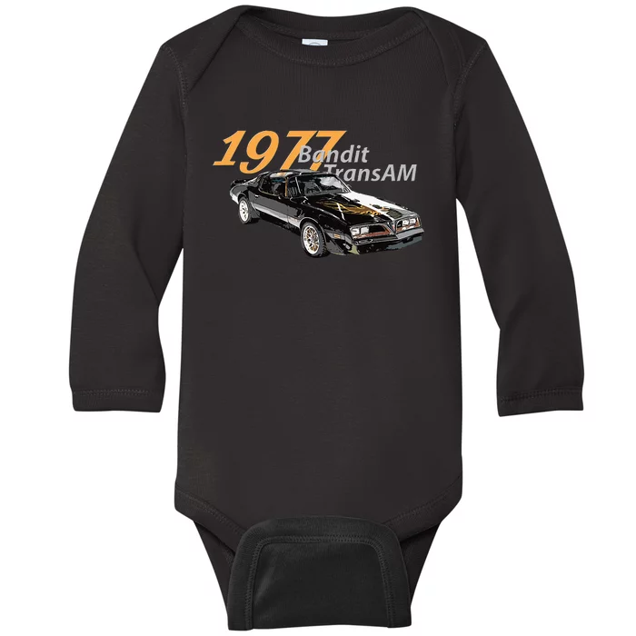 Vintage 1977 Bandit Am Muscle Cars 1970s Baby Long Sleeve Bodysuit