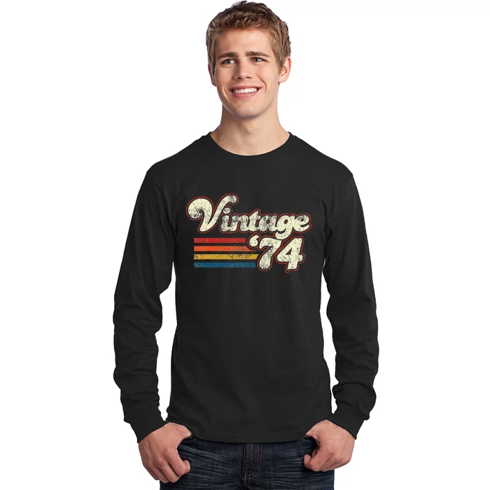 Vintage 1974 Birthday Long Sleeve Shirt