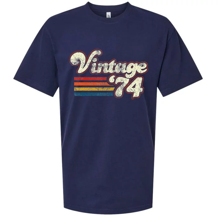 Vintage 1974 Birthday Sueded Cloud Jersey T-Shirt