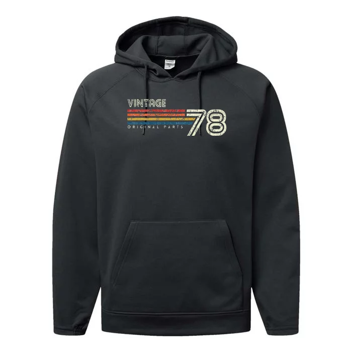 Vintage 1978 Birthday Performance Fleece Hoodie