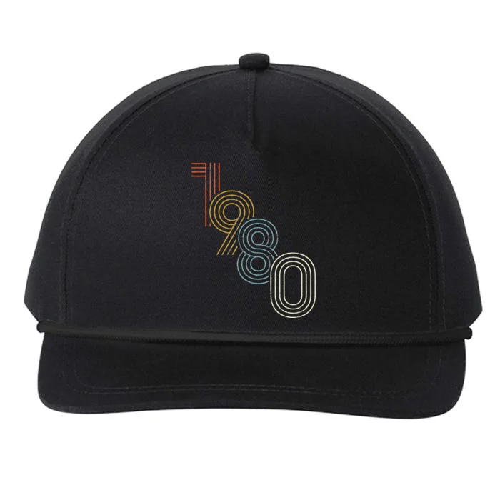 Vintage 1980 Birthday Snapback Five-Panel Rope Hat