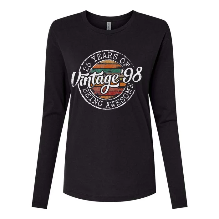 Vintage 1998 Bday Stamp 25th Birthday Gifts 25 Year Old Womens Cotton Relaxed Long Sleeve T-Shirt