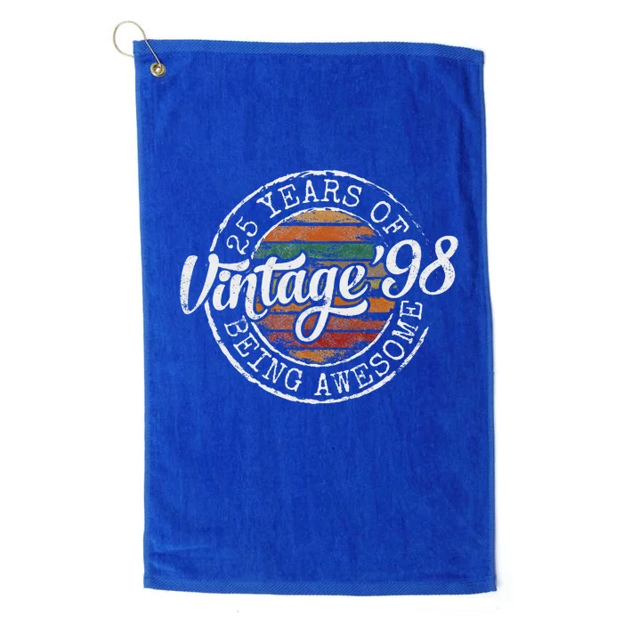 Vintage 1998 Bday Stamp 25th Birthday Gifts 25 Year Old Platinum Collection Golf Towel