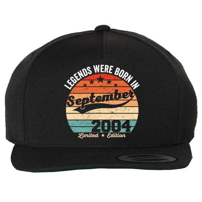 Vintage 18th Birthday Legends Were Born In September 2004 Gift Wool Snapback Cap