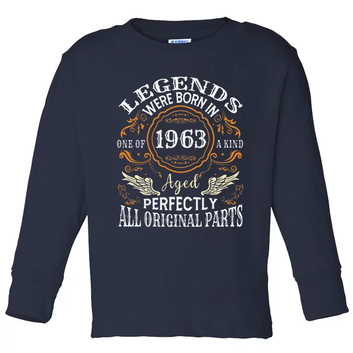 Vintage 1963 Classic Turning 60 Years 60th Birthday For Toddler Long Sleeve Shirt