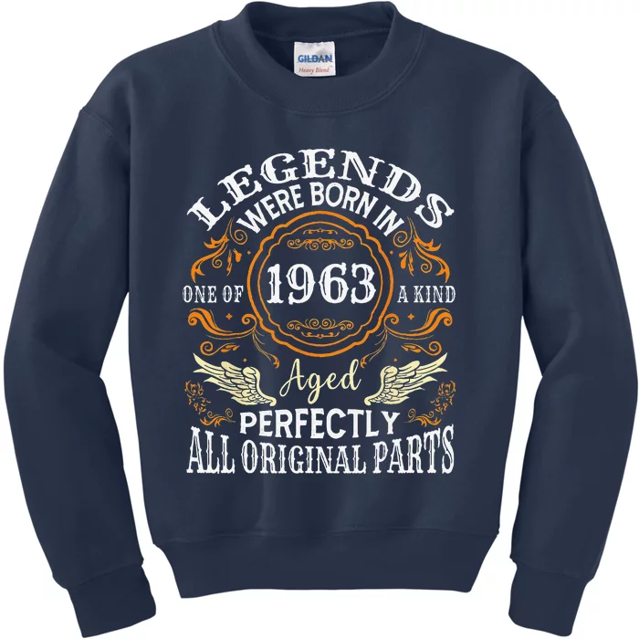 Vintage 1963 Classic Turning 60 Years 60th Birthday For Kids Sweatshirt