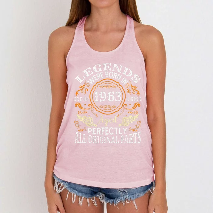 Vintage 1963 Classic Turning 60 Years 60th Birthday For Women's Knotted Racerback Tank