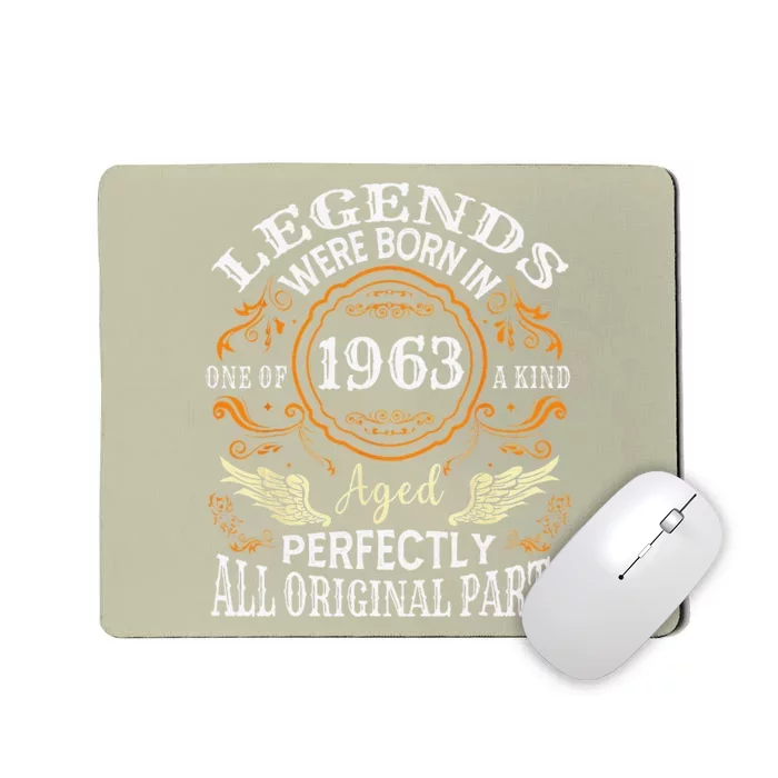 Vintage 1963 Classic Turning 60 Years 60th Birthday For Mousepad