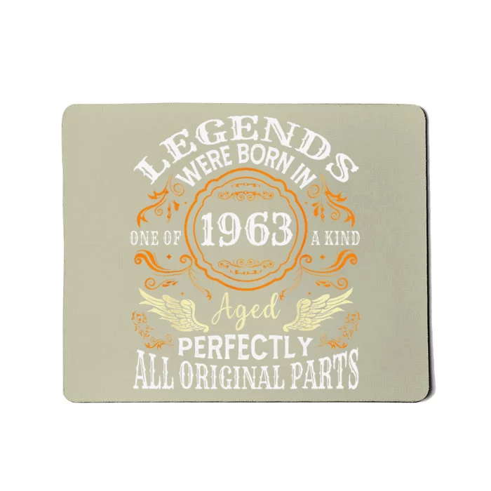 Vintage 1963 Classic Turning 60 Years 60th Birthday For Mousepad