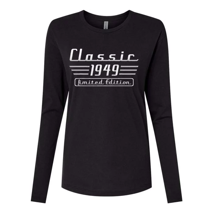 Vintage 1949 Classic Car 75th Birthday Womens Cotton Relaxed Long Sleeve T-Shirt