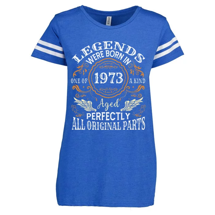 Vintage 1973 Classic Turning 50 Years 50th Birthday For Enza Ladies Jersey Football T-Shirt