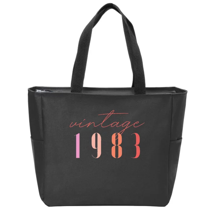 Vintage 1983 Chapter 40 40th Birthday Fortieth Bday Zip Tote Bag