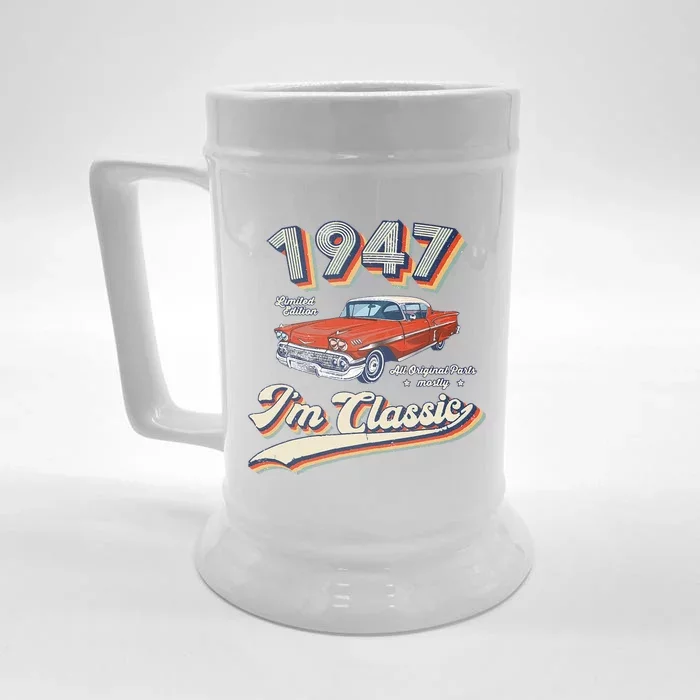 Vintage 1947 Classic 75 Year Old Original Gift 75th Birthday Front & Back Beer Stein