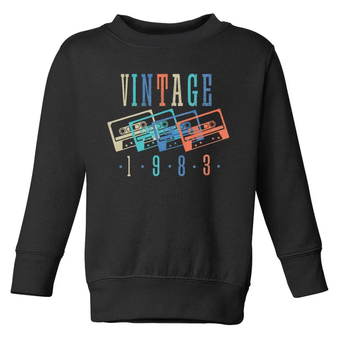 Vintage 1983 Cassette Tape 1983 Birthday Gifts 40 Year Old Toddler Sweatshirt